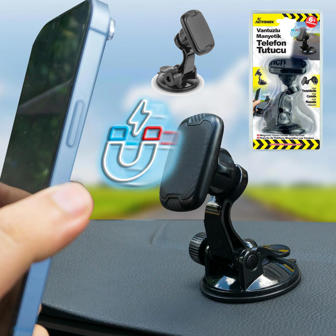 MAGNETIC PHONE HOLDER SQUARE HEAD SUCTION CUP